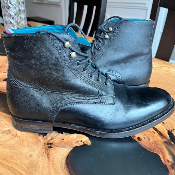 Ted Baker Dhavin Leather Ankle Boot Black, Size 11 - Picture 2 of 9